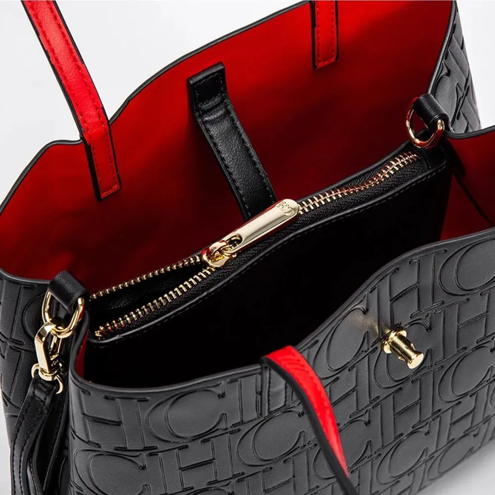 Rejolly Bucket Tote Bag for Women Top Handle Handbag Embossed PU Leather Classic Designer Purse