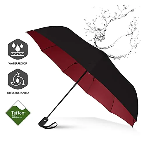 Repel Umbrella Windproof Travel Umbrella - Compact, Light, Automatic, Strong and Portable - Wind Resistant, Small Folding Backpack Umbrella for Rain - Men and Women