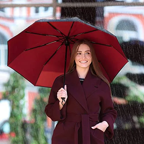 Repel Umbrella Windproof Travel Umbrella - Compact, Light, Automatic, Strong and Portable - Wind Resistant, Small Folding Backpack Umbrella for Rain - Men and Women