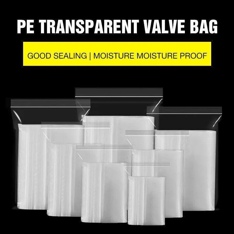 Resealable Zip Bags 100PCS 19Sizes