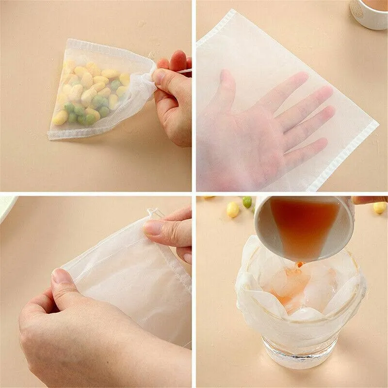 Reusable Nylon Fine Mesh Food Strainer Filter Bag 5-10PCS