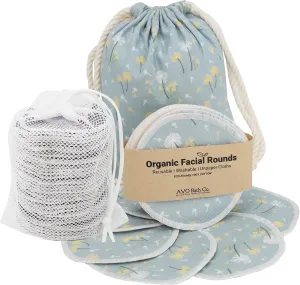 Reusable Pads, Makeup Remover, Organic Cotton Rounds, Pads Facial Rounds Fabric Pouch Laundry Bag (Flower)