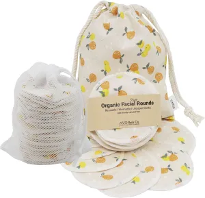 Reusable Pads, Makeup Remover, Organic Cotton Rounds, Pads Facial Rounds Fabric Pouch Laundry Bag (Mandarin)