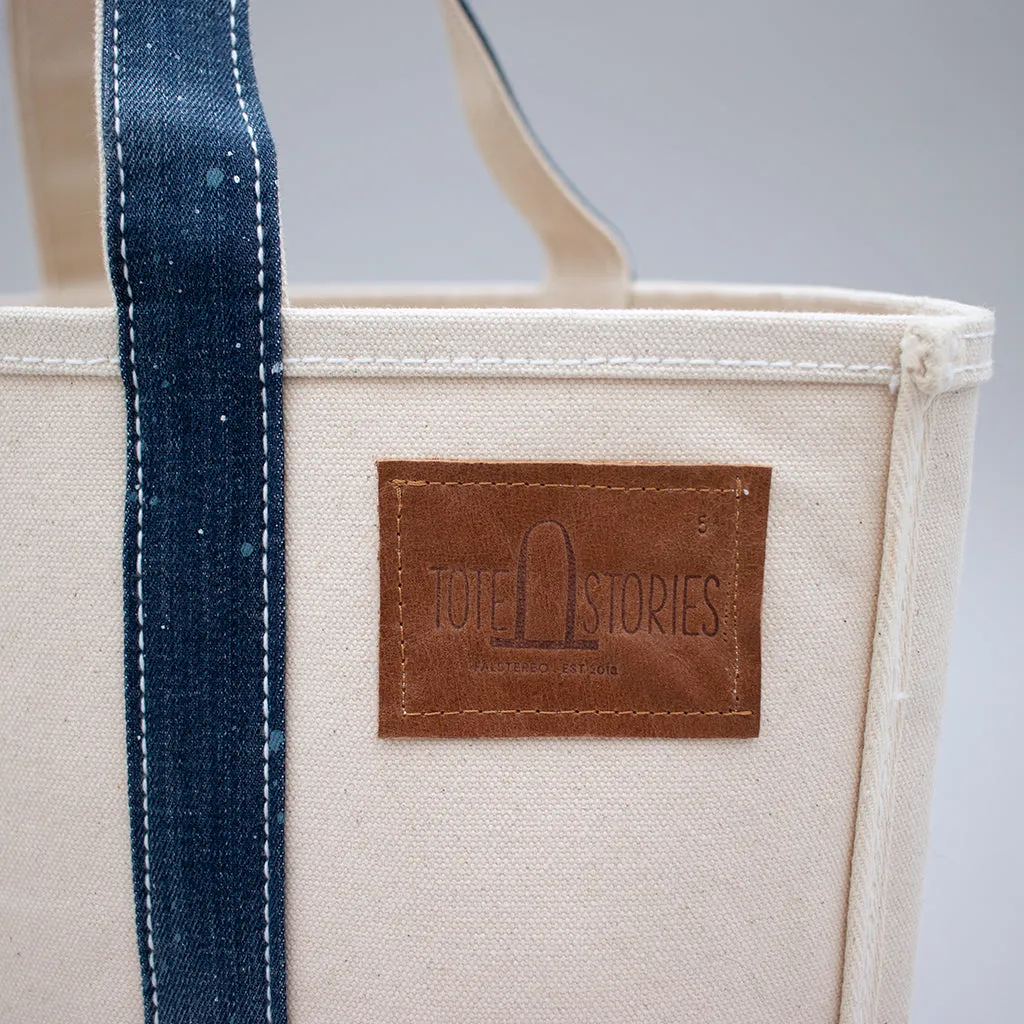 Reused Denim Tote Bag - Dark Indigo