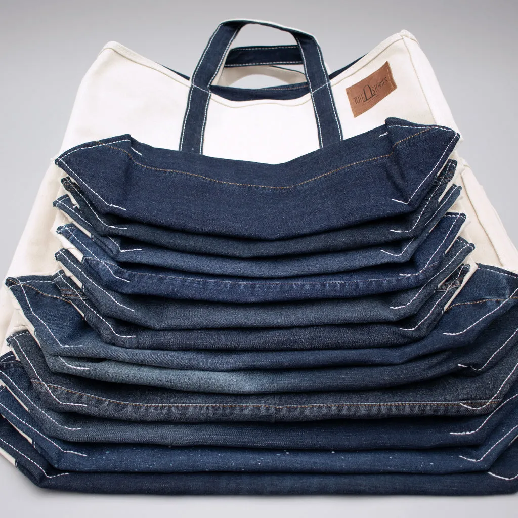 Reused Denim Tote Bag - Dark Indigo
