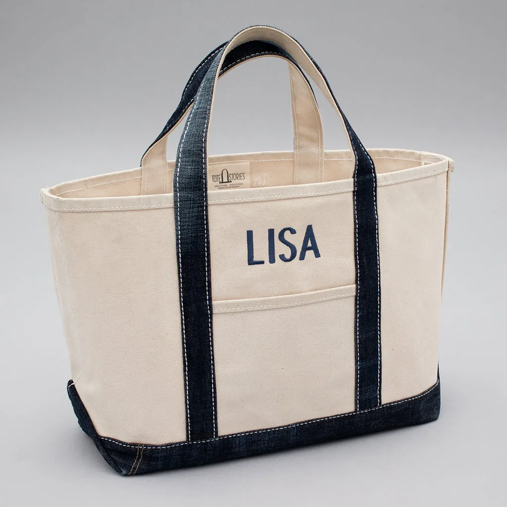 Reused Denim Tote Bag - Dark Indigo