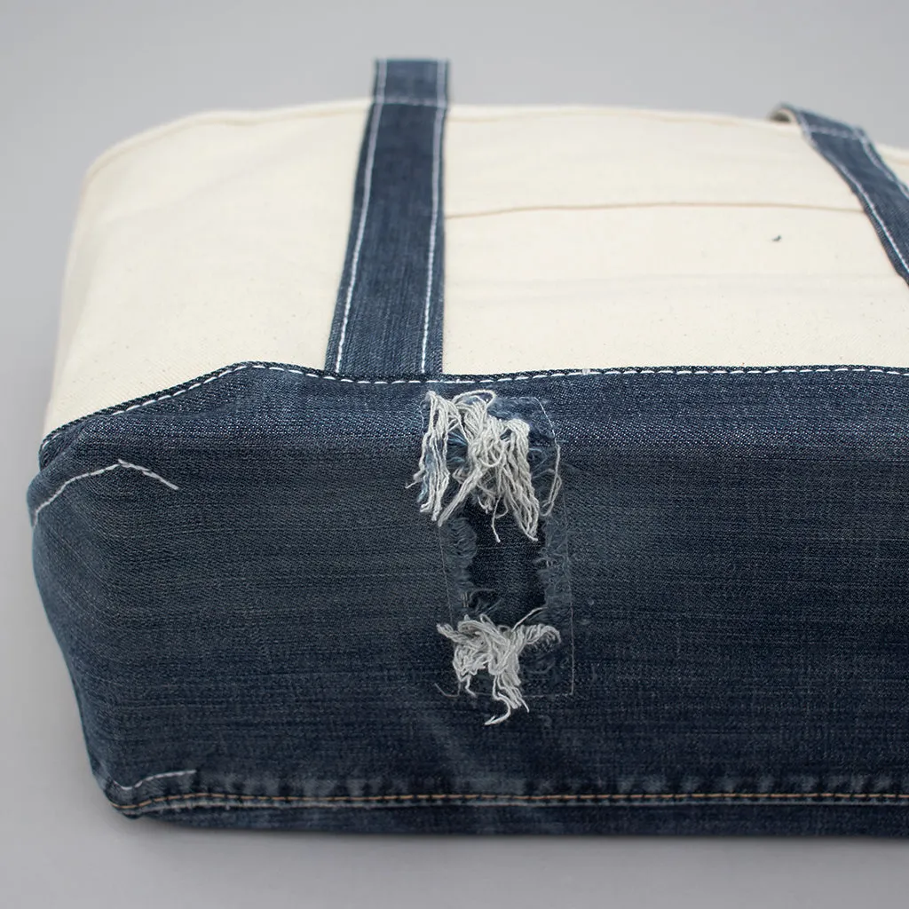 Reused Denim Tote Bag - Dark Indigo