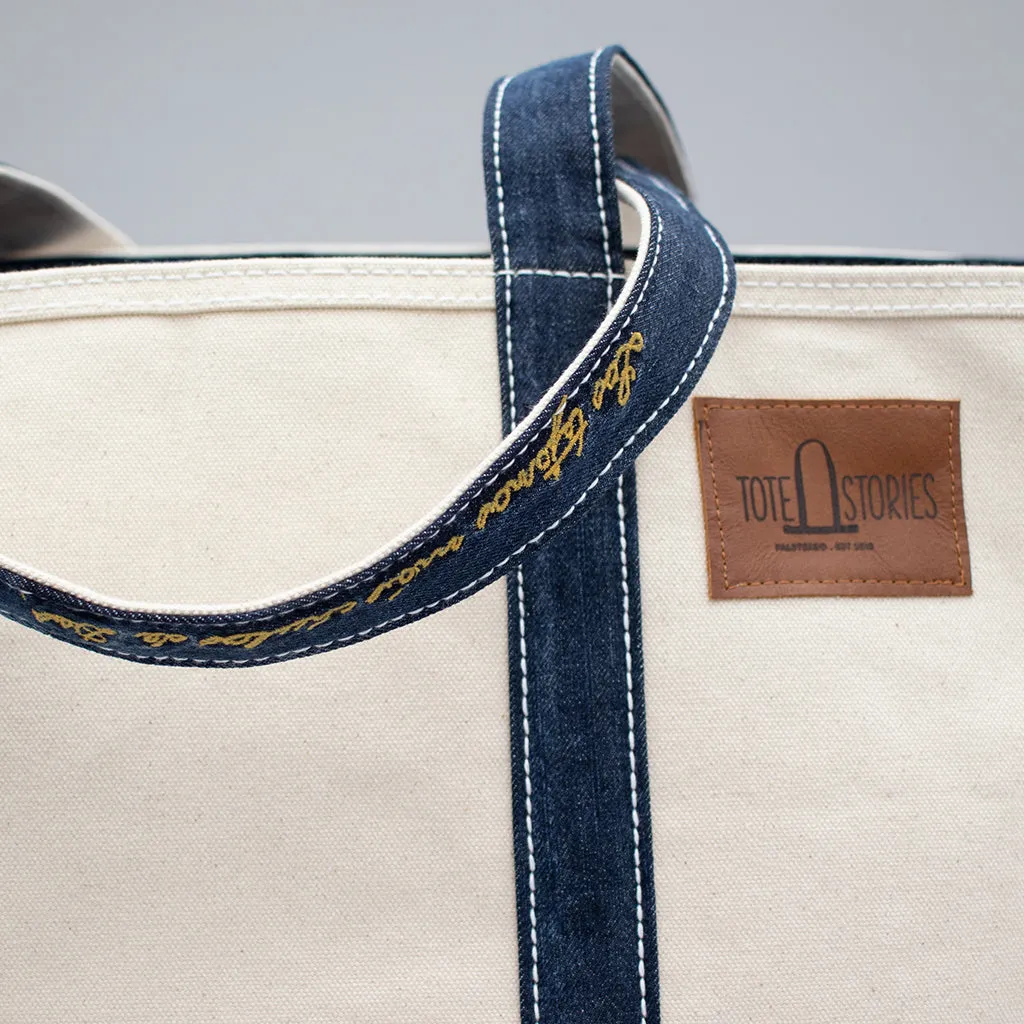 Reused Denim Tote Bag - Dark Indigo