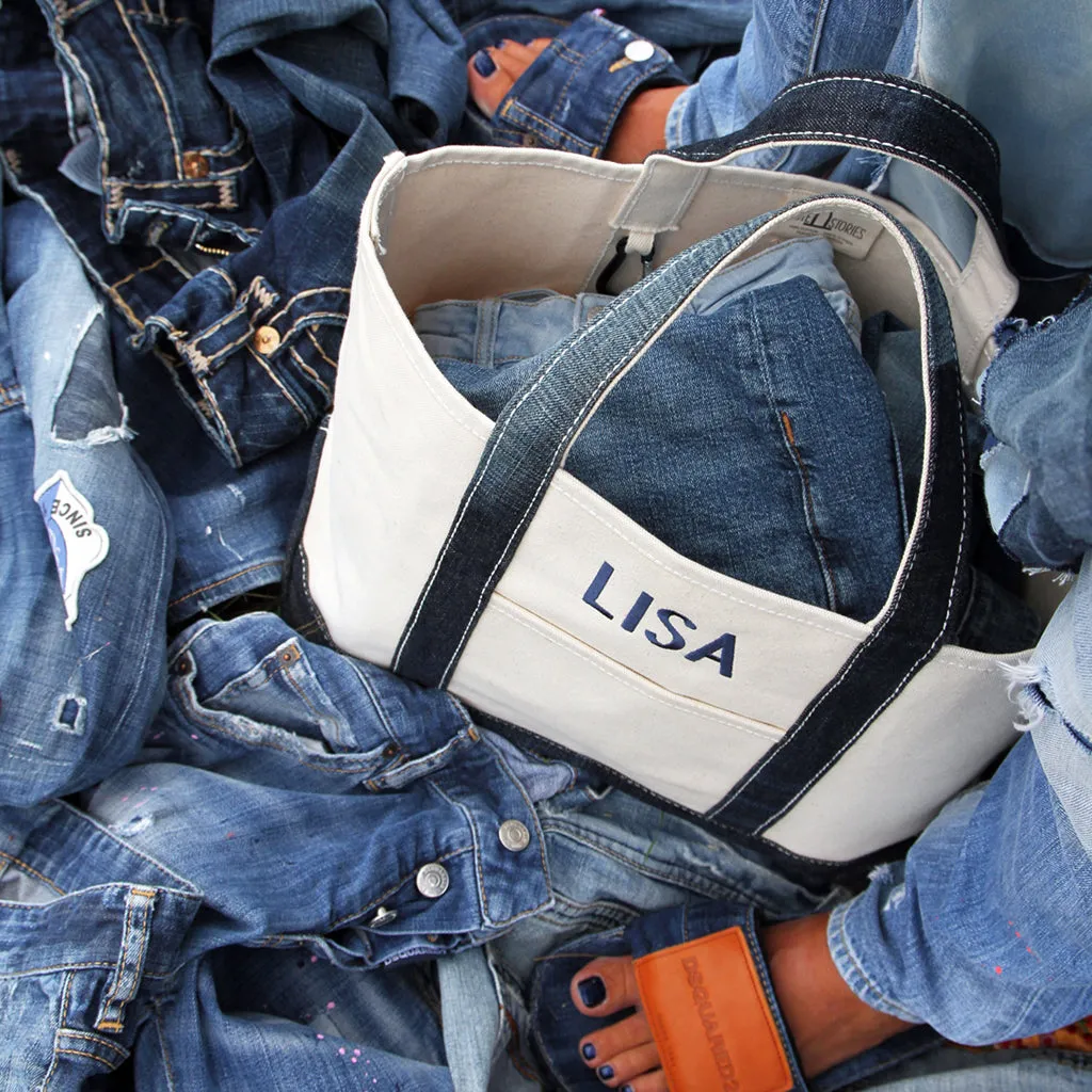 Reused Denim Tote Bag - Light Indigo