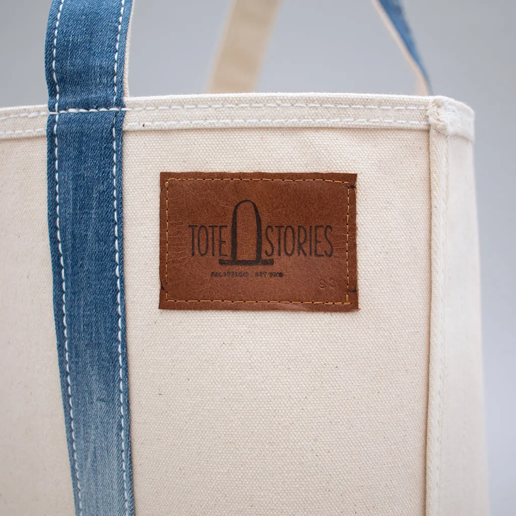 Reused Denim Tote Bag - Light Indigo