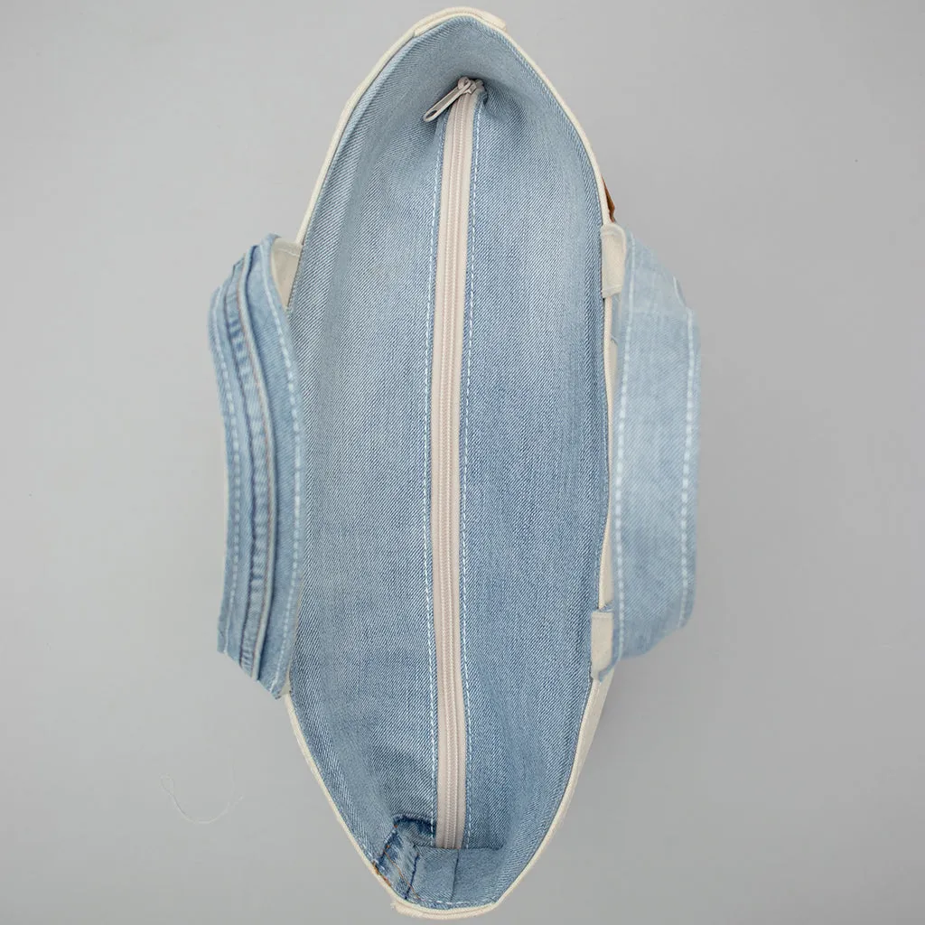 Reused Denim Tote Bag - Light Indigo