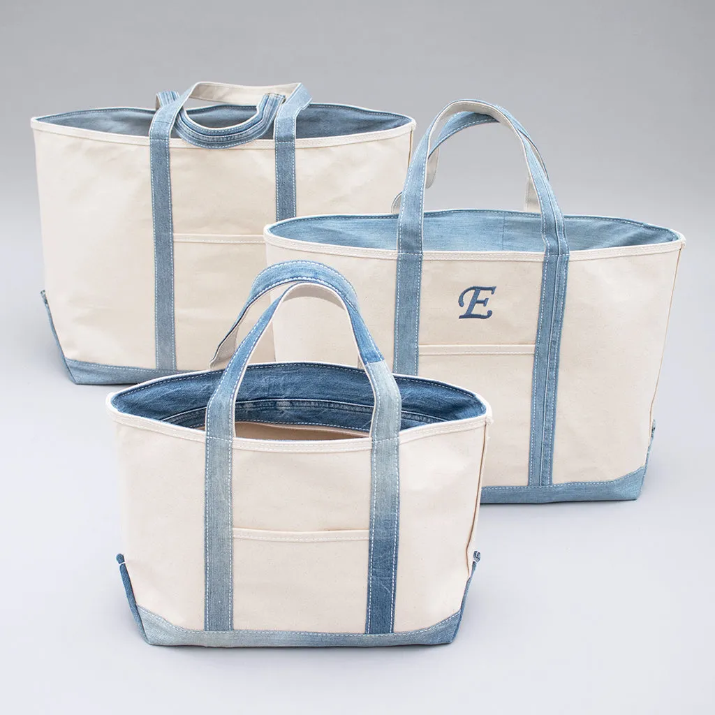 Reused Denim Tote Bag - Light Indigo