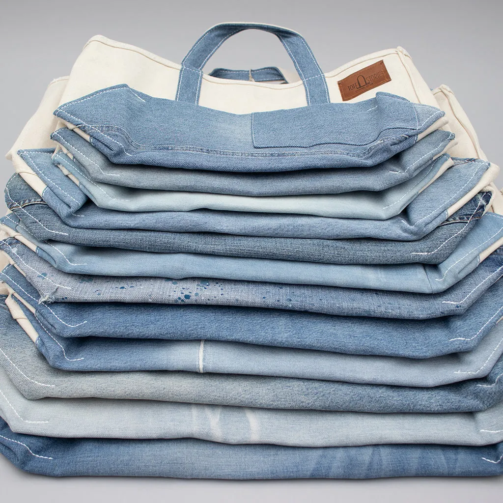Reused Denim Tote Bag - Light Indigo