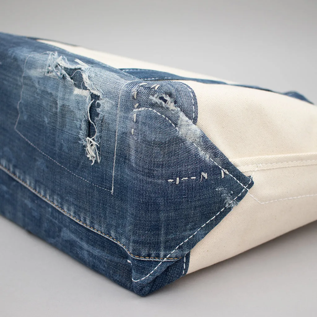 Reused Denim Tote Bag - Medium Indigo