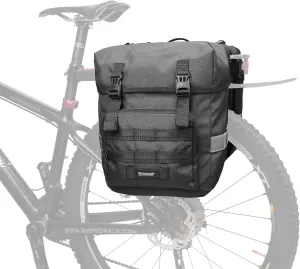 Rhinowalk Bike Pannier Bag 40L Double Pannier Bags Saddle Bags for Rear Rack Bicycles With Carrying Handle With Reflective Trim Professional Cycling Accessories-Black