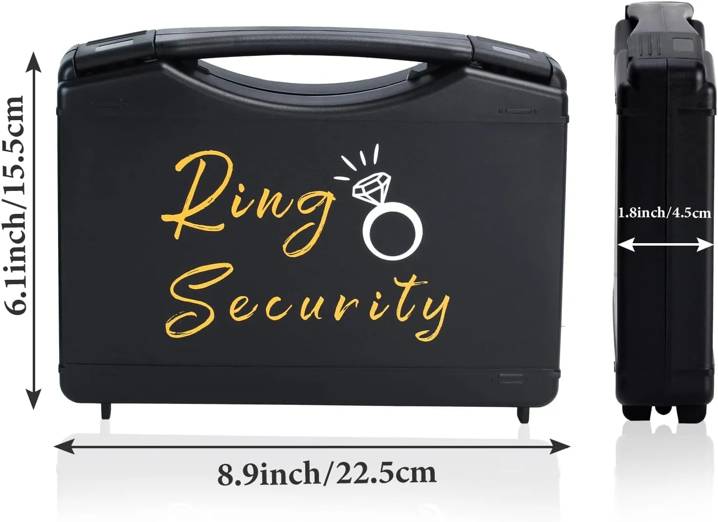 Ring Security Box - Wedding Ring Bearer Set with 6 Pcs, ID Card Badge, Earpiece & Shades for Boys