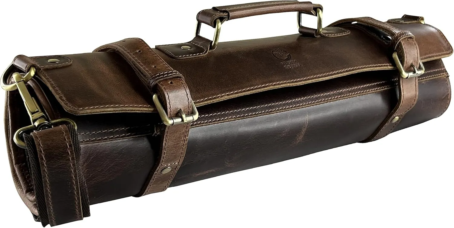 Rustic Town Genuine Leather Chef Knife Roll All Purpose Chef Roll