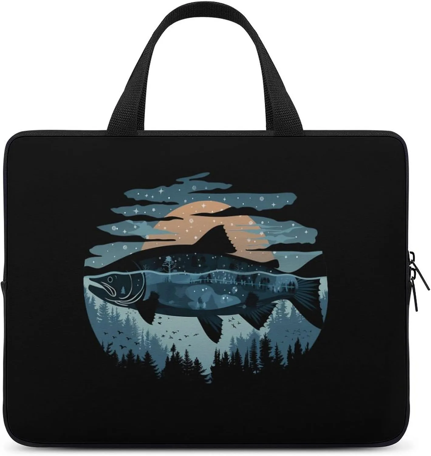 Salmon Fish World Laptop Sleeve Portable Waterproof Computer Bag Pouch Handbag Protective Sleeve