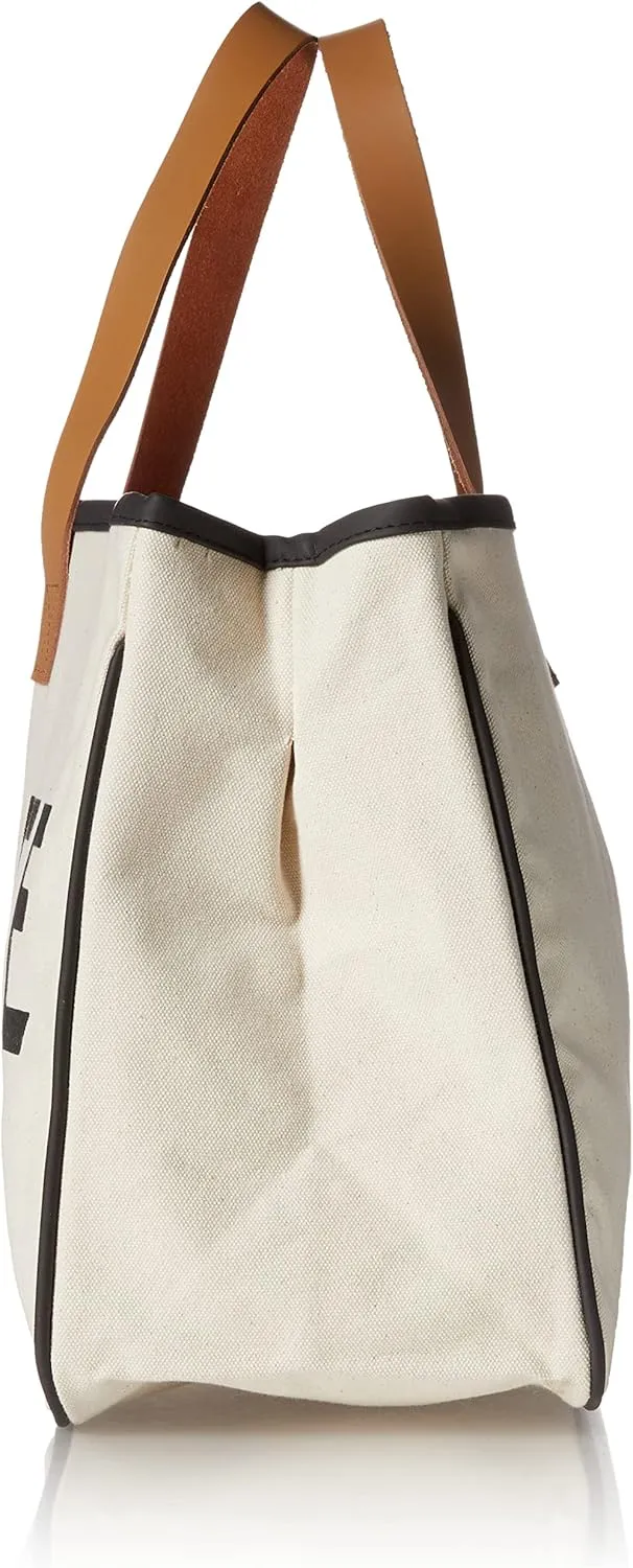 Santa Barbara Design Studio Tote Bag Hold Everything Collection Black and White 100% Cotton Canvas with Leather Handles