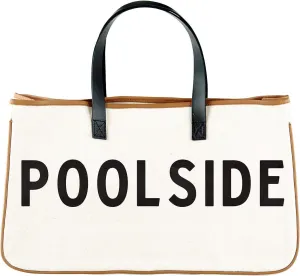 Santa Barbara Design Studio Tote Bag Hold Everything Collection Black and White 100% Cotton Canvas with Leather Handles