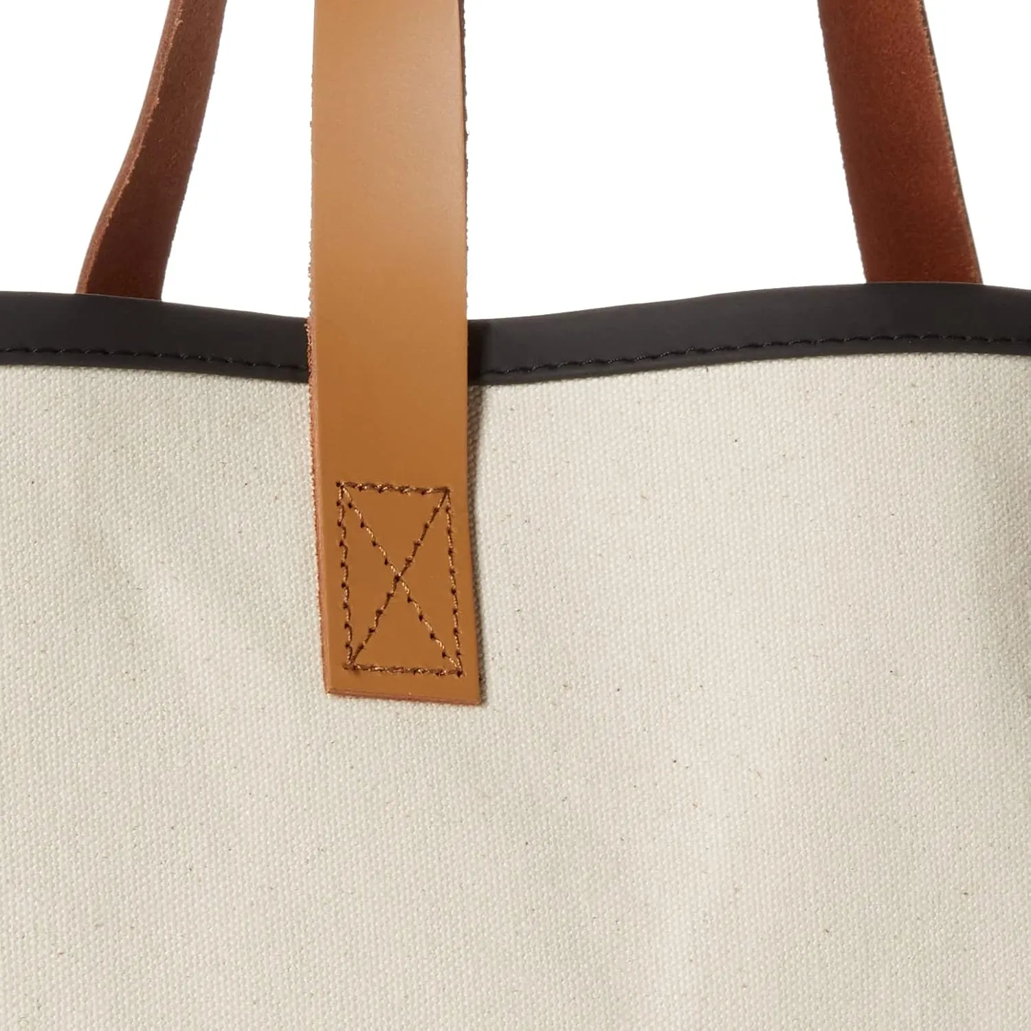 Santa Barbara Design Studio Tote Bag Hold Everything Collection Black and White 100% Cotton Canvas with Leather Handles