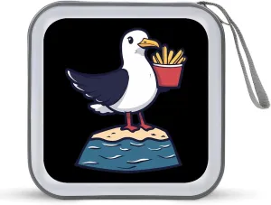 Sea-Gull French Fries 40 Capacity CD Case Holders Wallet Bag Plastic DVD Cases Storage Binder for Car Home Office Travel