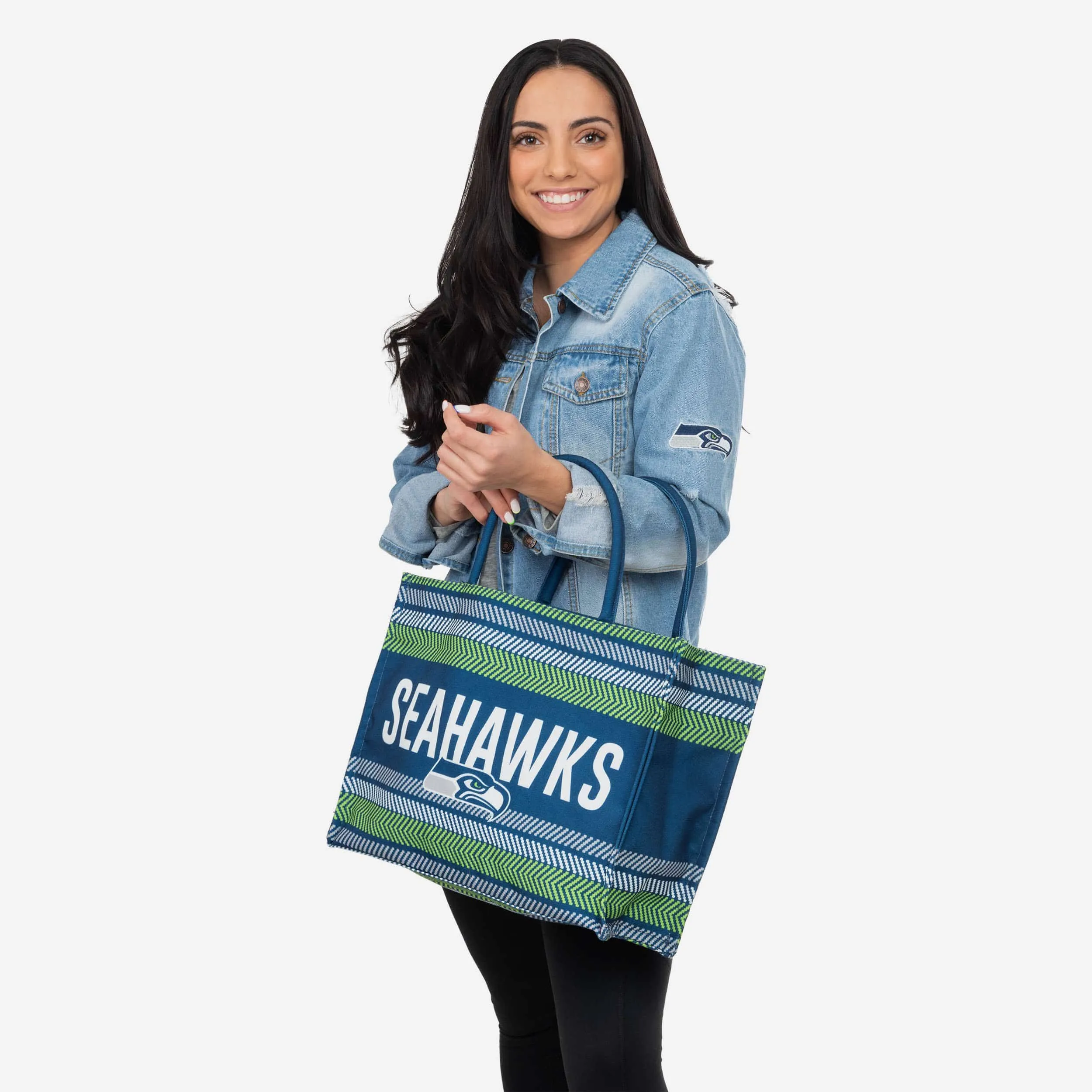 Seattle Seahawks Stitch Pattern Canvas Tote Bag