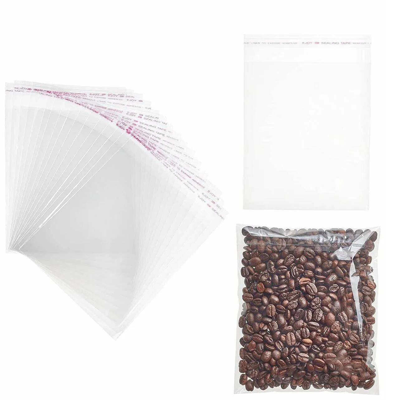 Self Seal Adhesive Cellophane Bags 100PCS OPP Clear
