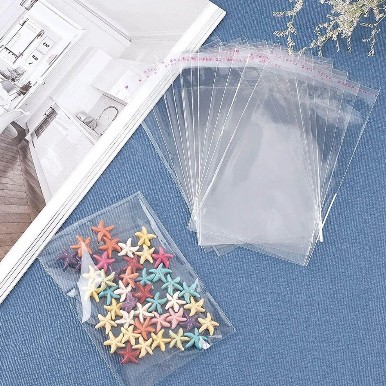 Self Seal Adhesive Cellophane Bags 100PCS OPP Clear