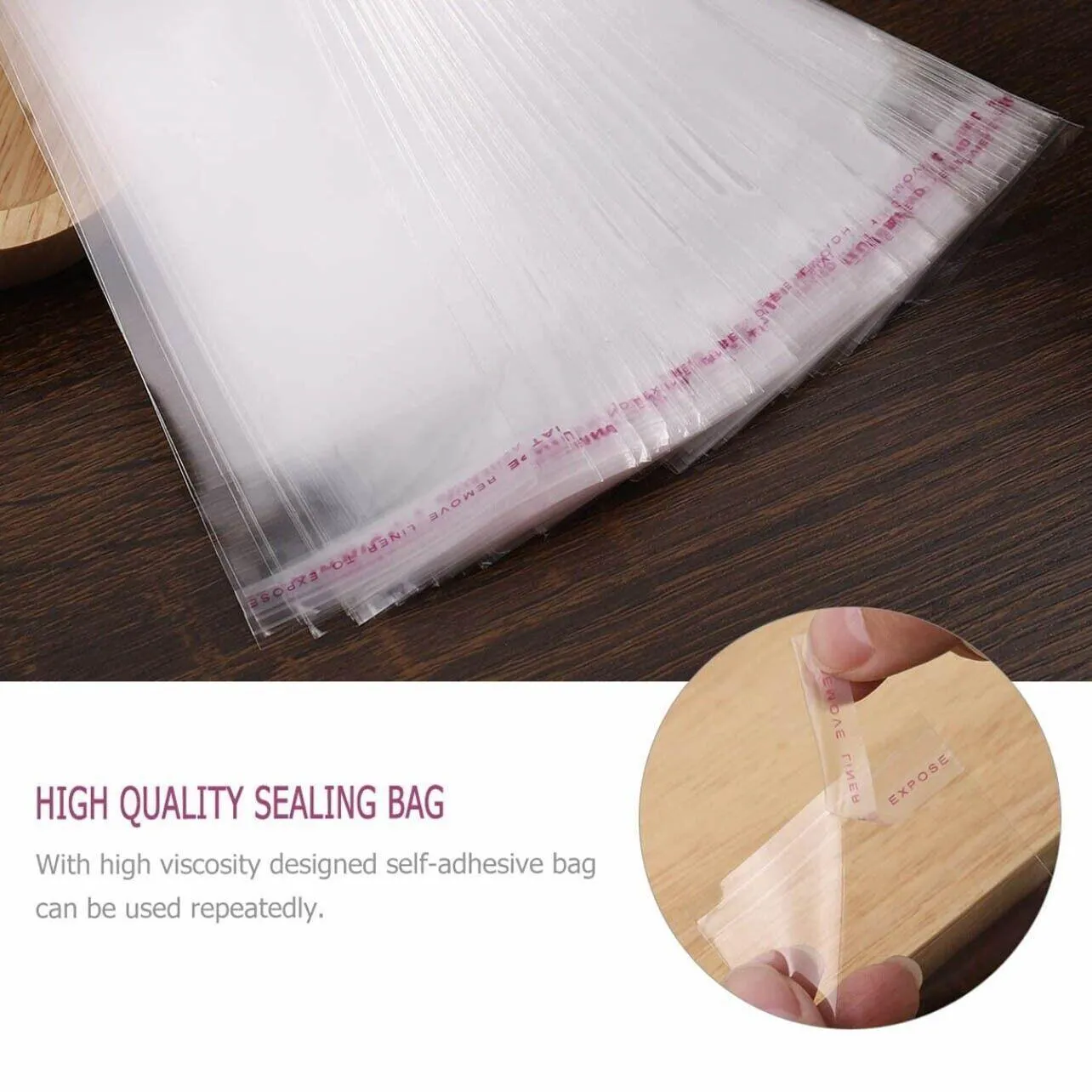 Self Seal Adhesive Cellophane Bags 100PCS OPP Clear