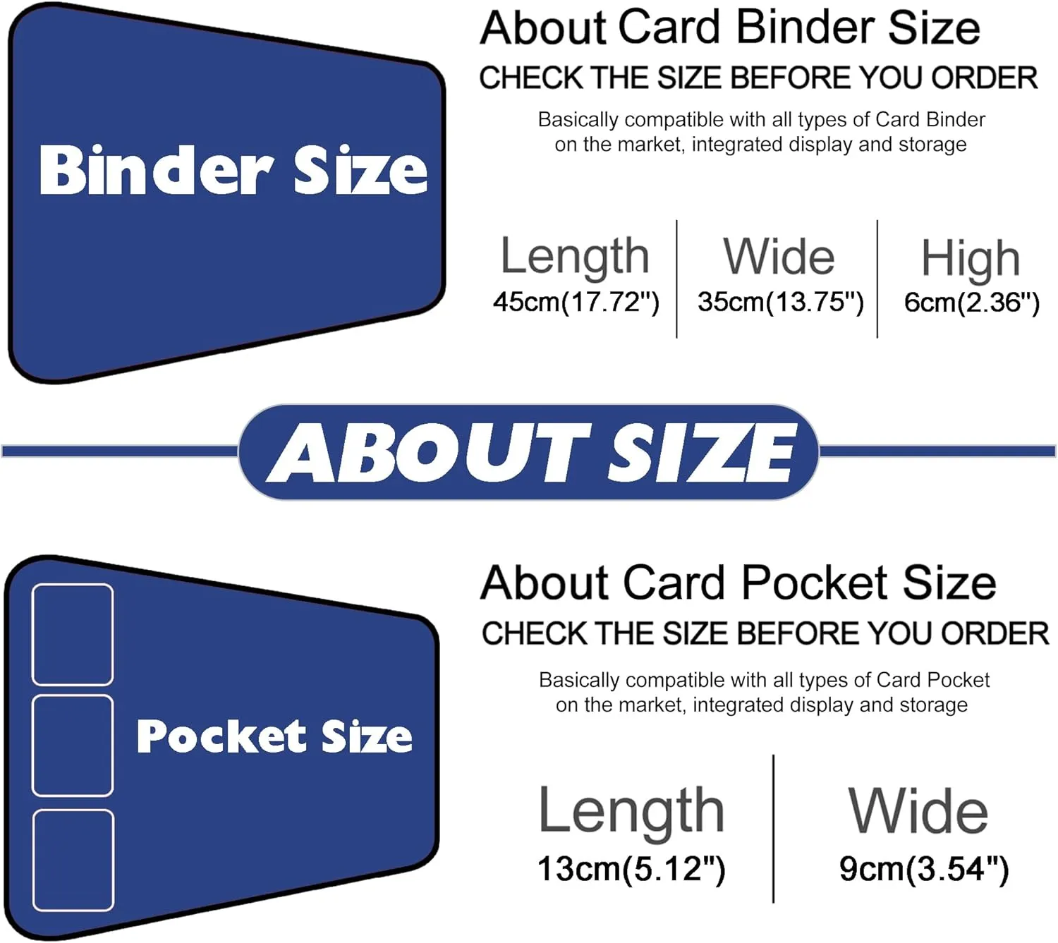 Semi Rigid Card Holder Binder - Card Saver 1 Binder for Semi Rigid Card Holders, Semi Rigid Card Holder Album Fits 360 Cards（Model A，Navy Blue）