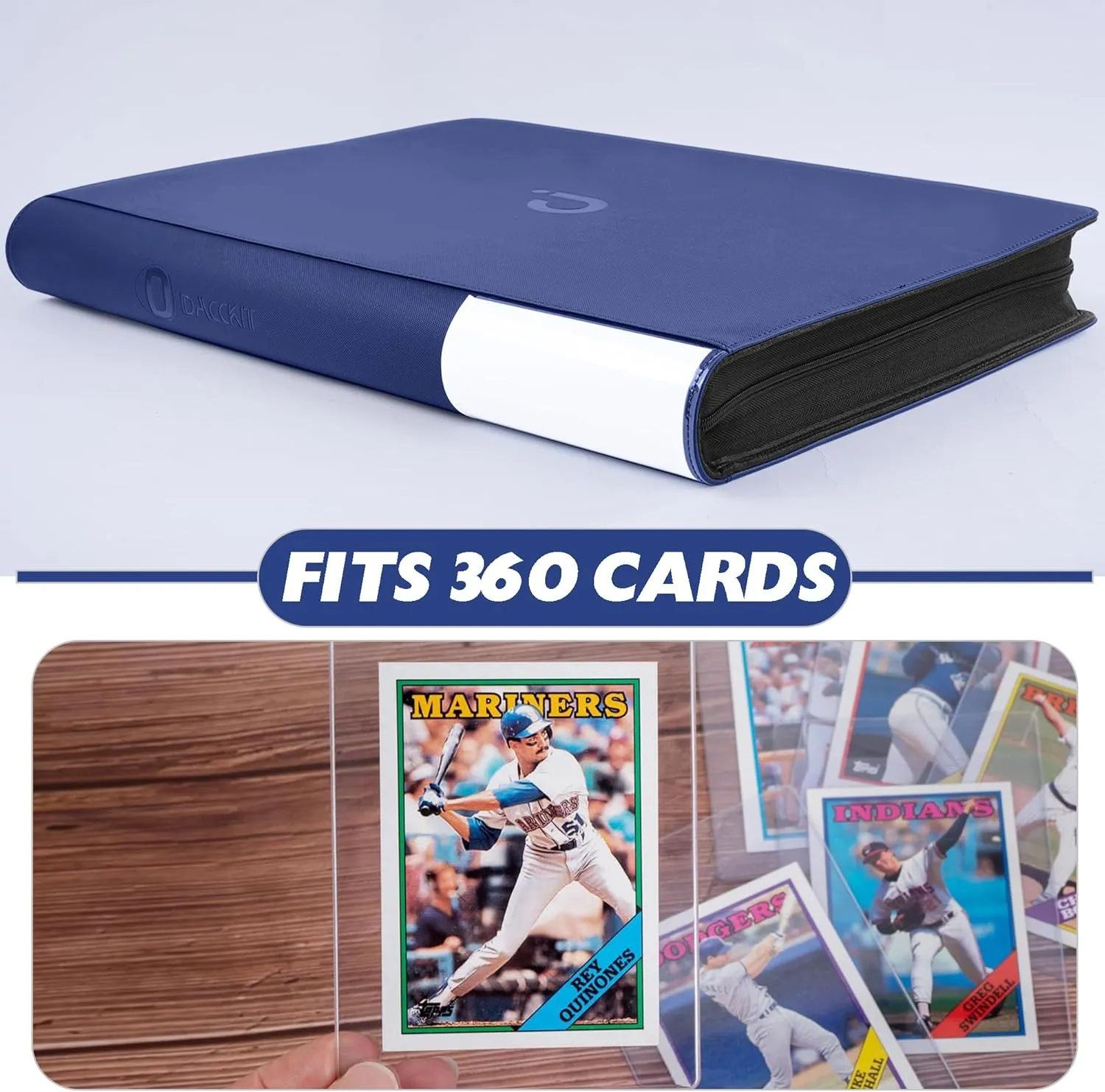 Semi Rigid Card Holder Binder - Card Saver 1 Binder for Semi Rigid Card Holders, Semi Rigid Card Holder Album Fits 360 Cards（Model A，Navy Blue）