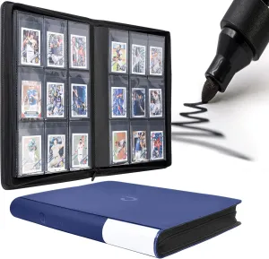 Semi Rigid Card Holder Binder - Card Saver 1 Binder for Semi Rigid Card Holders, Semi Rigid Card Holder Album Fits 360 Cards（Model A，Navy Blue）