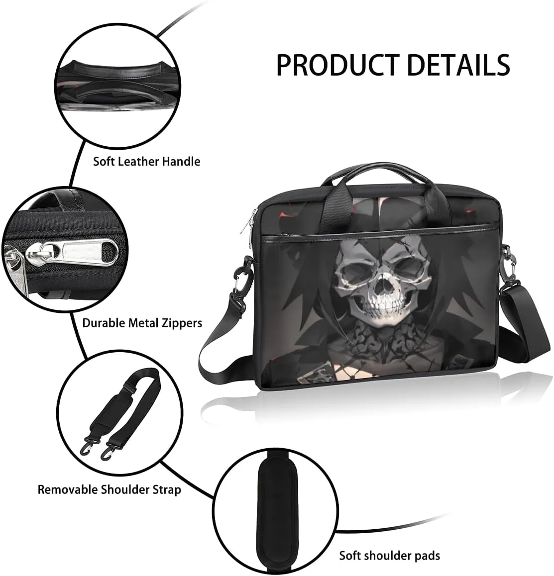 Serene Bear Laptop Bag for Women Men 13-15 Inch Computer Briefcase Bag Lightweight Notebook Shoulder Messenger Bag