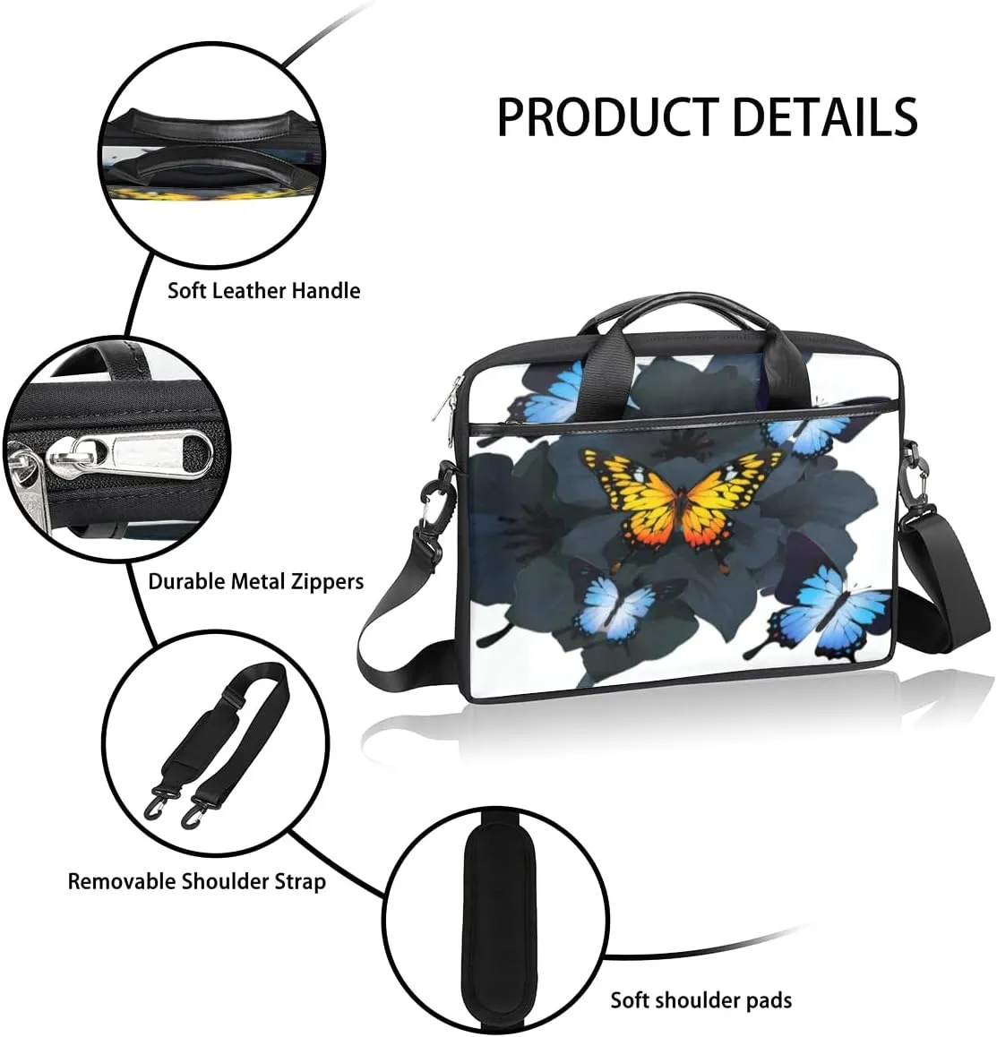 Serene Bear Laptop Bag for Women Men 13-15 Inch Computer Briefcase Bag Lightweight Notebook Shoulder Messenger Bag