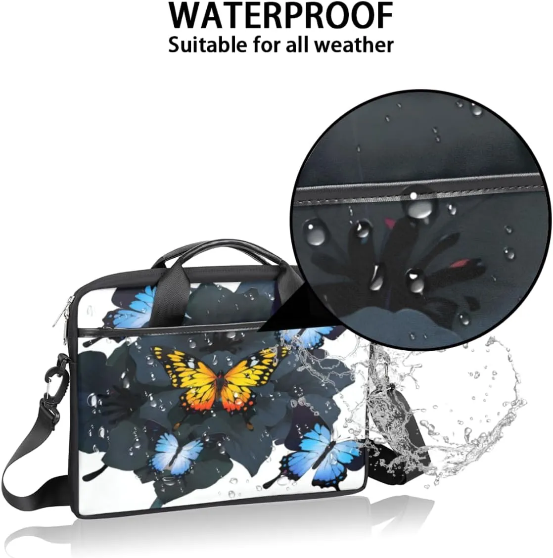 Serene Bear Laptop Bag for Women Men 13-15 Inch Computer Briefcase Bag Lightweight Notebook Shoulder Messenger Bag