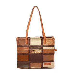Shades Of Brown Leather Office Tote