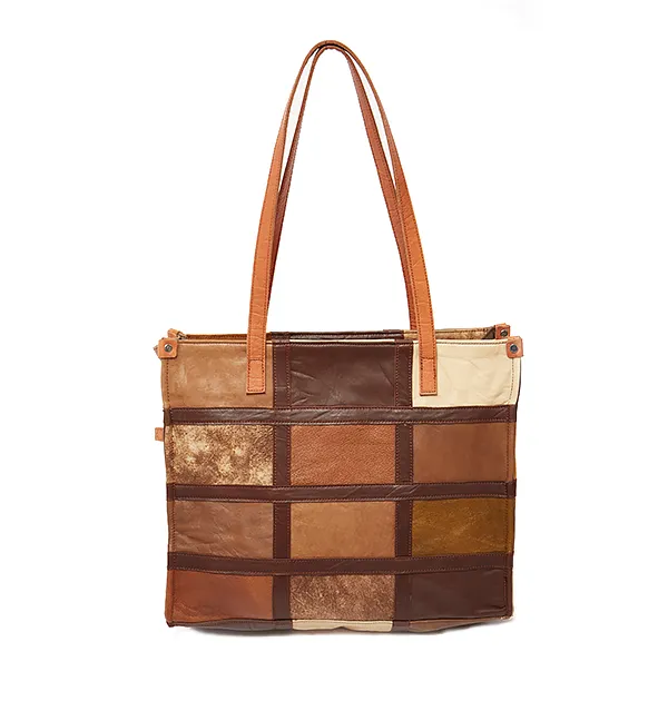 Shades Of Brown Leather Office Tote