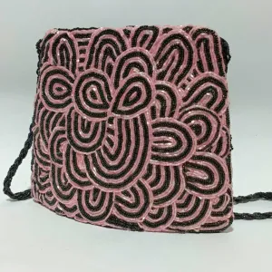 Shahi Clutches - Handcrafted Pink Swirl Clutch for Women, Pakistani Handmade Product