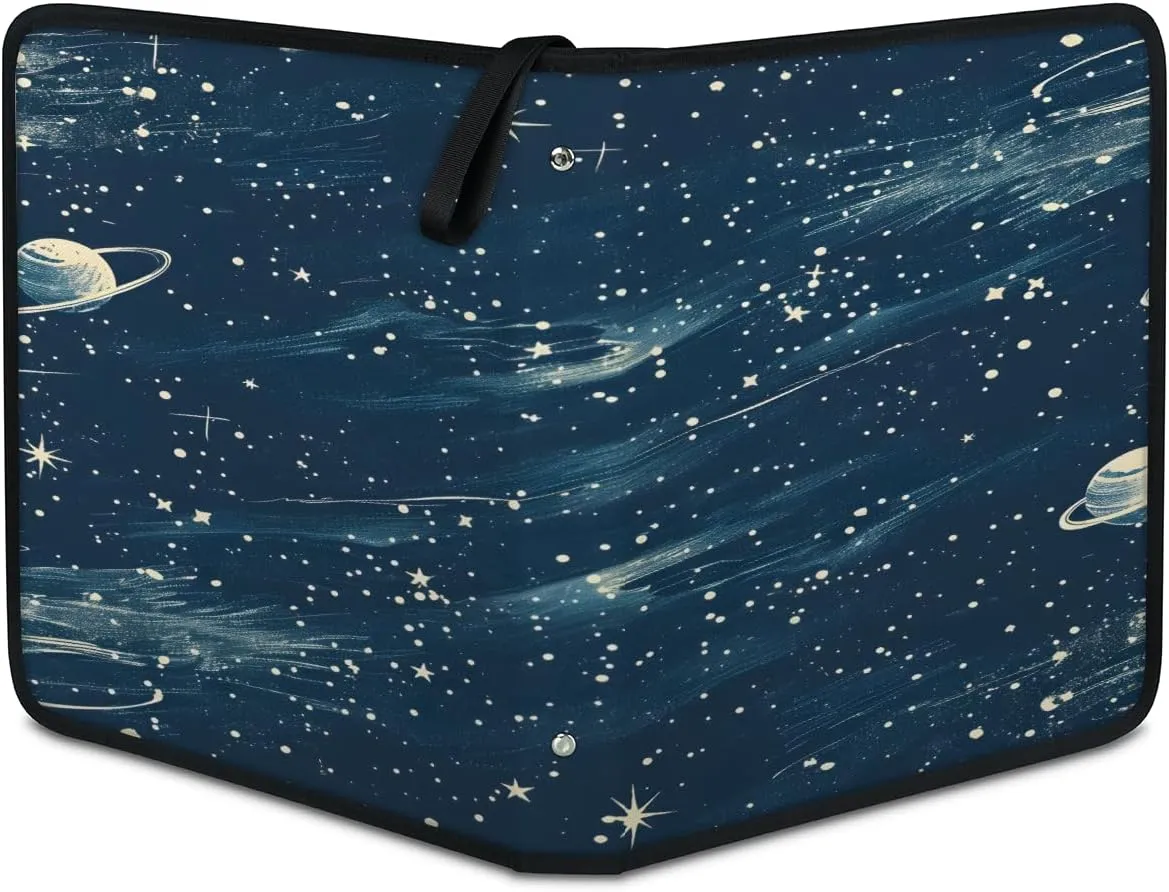 Shining Universe 3 Ring Trading Zipper Binder Strap, Trading Card Binder 4 Pocket, 400 Pockets Card Holder with 50 Removable Sleeves for Game Cards