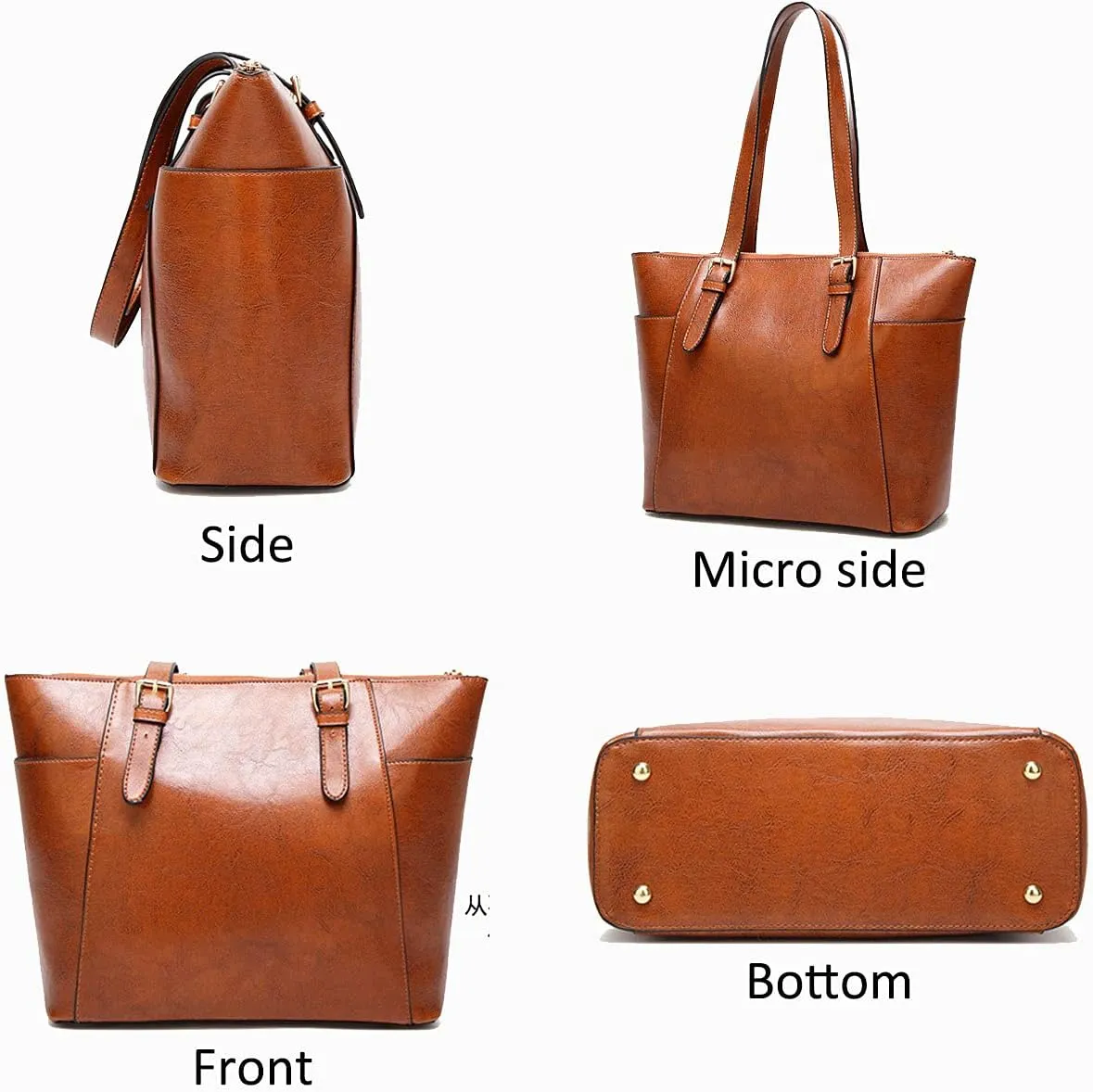 Shoulder Bags Handbags and Purses for Women Smooth PU Leather Top-Handle Bags Totes(Black)