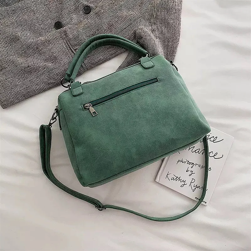 Shoulder Bags Large Capacity Faux Leather Lady Totes Boston Bag
