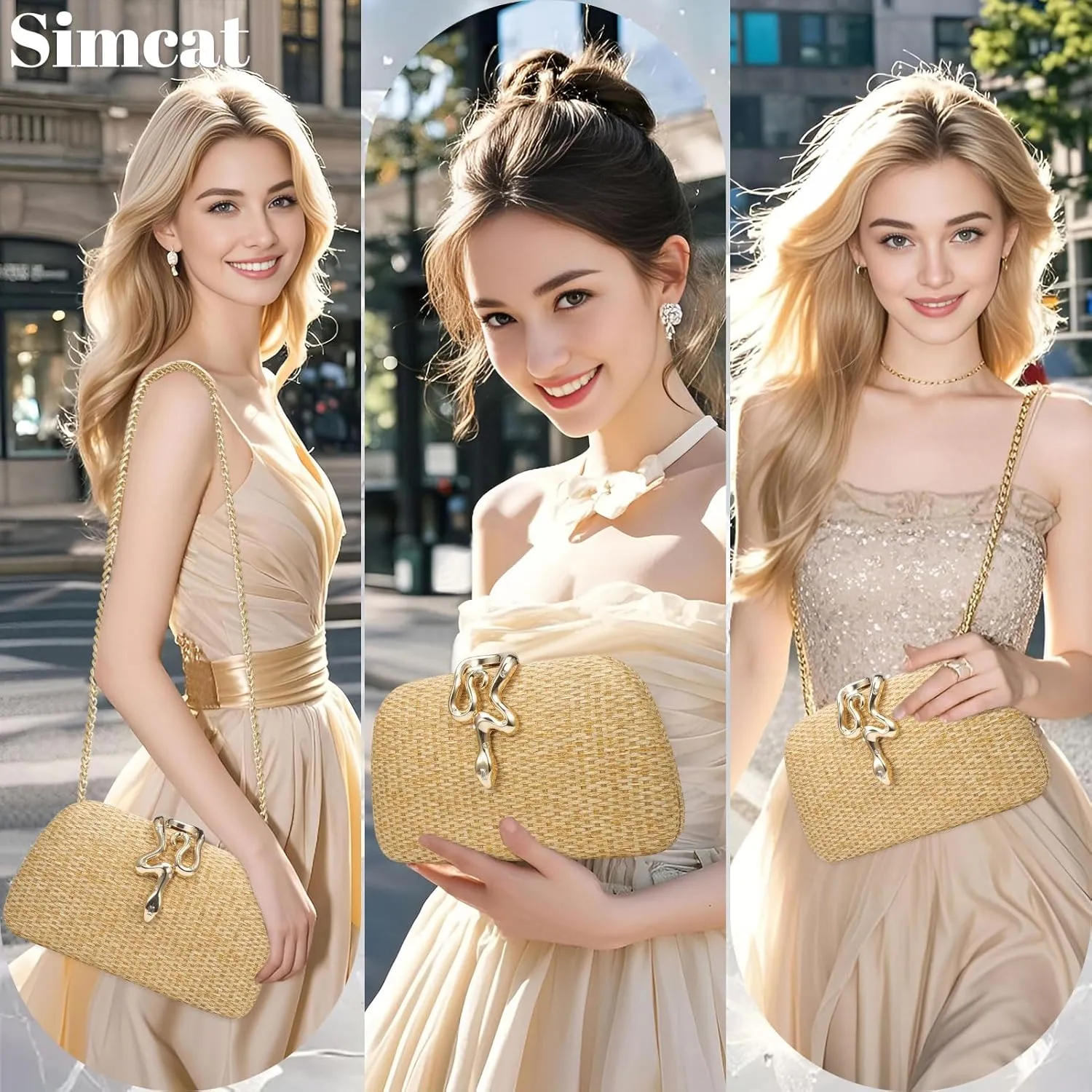 Simcat Glitter Clutch Purses for Women Elegant Evening Bag for Parties, Weddings and Formal Events