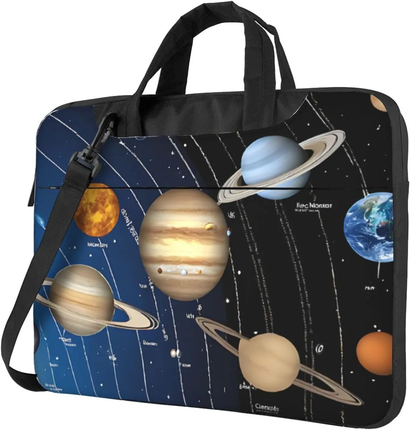 Slim Laptop Case with Strap Laptop Tote Bag Computer Messenger Bag Travel Essentials - Outer Space Solar System