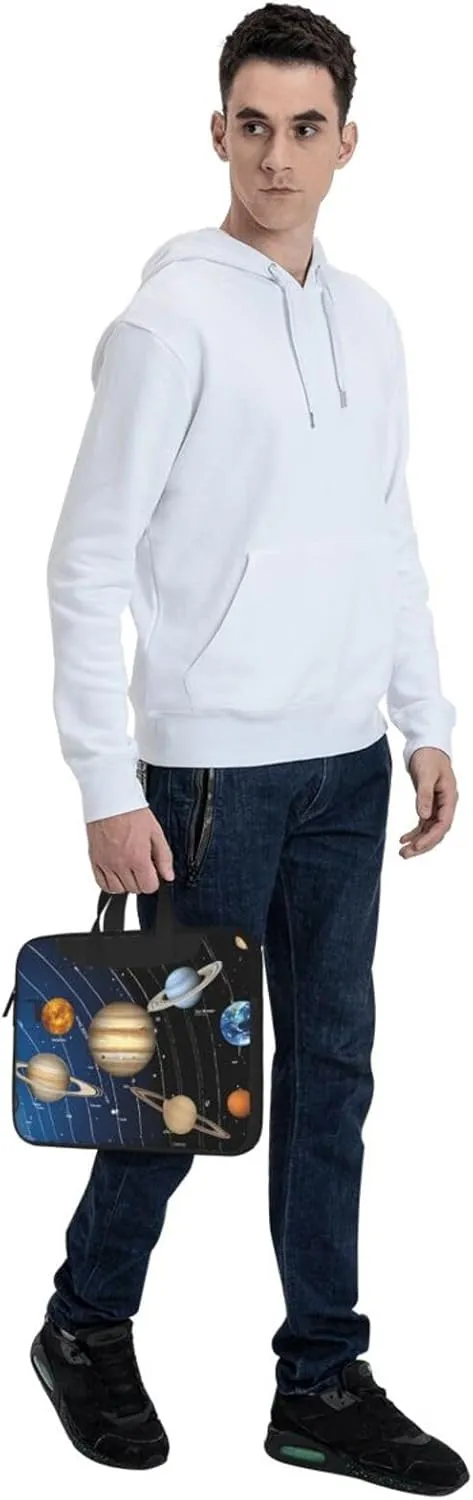 Slim Laptop Case with Strap Laptop Tote Bag Computer Messenger Bag Travel Essentials - Outer Space Solar System