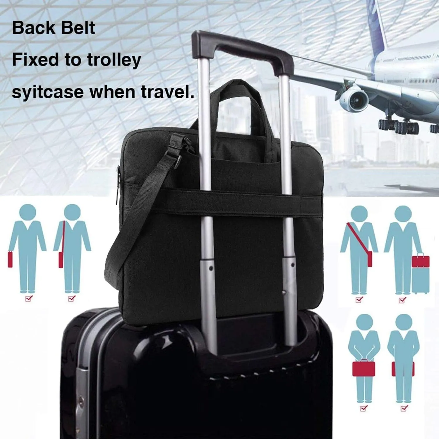 Slim Laptop Case with Strap Laptop Tote Bag Computer Messenger Bag Travel Essentials - Outer Space Solar System