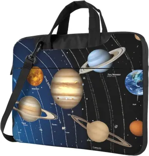 Slim Laptop Case with Strap Laptop Tote Bag Computer Messenger Bag Travel Essentials - Outer Space Solar System