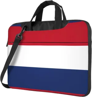 Slim Laptop Shoulder Bag Briefcase Notebook Handbag Computer Carrying Case Dutch flag Print 15.6in