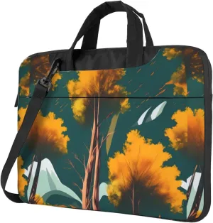 Slim Laptop Shoulder Bag Briefcase Notebook Handbag Computer Carrying Case National Parks Sunshine Trees Print 15.6in