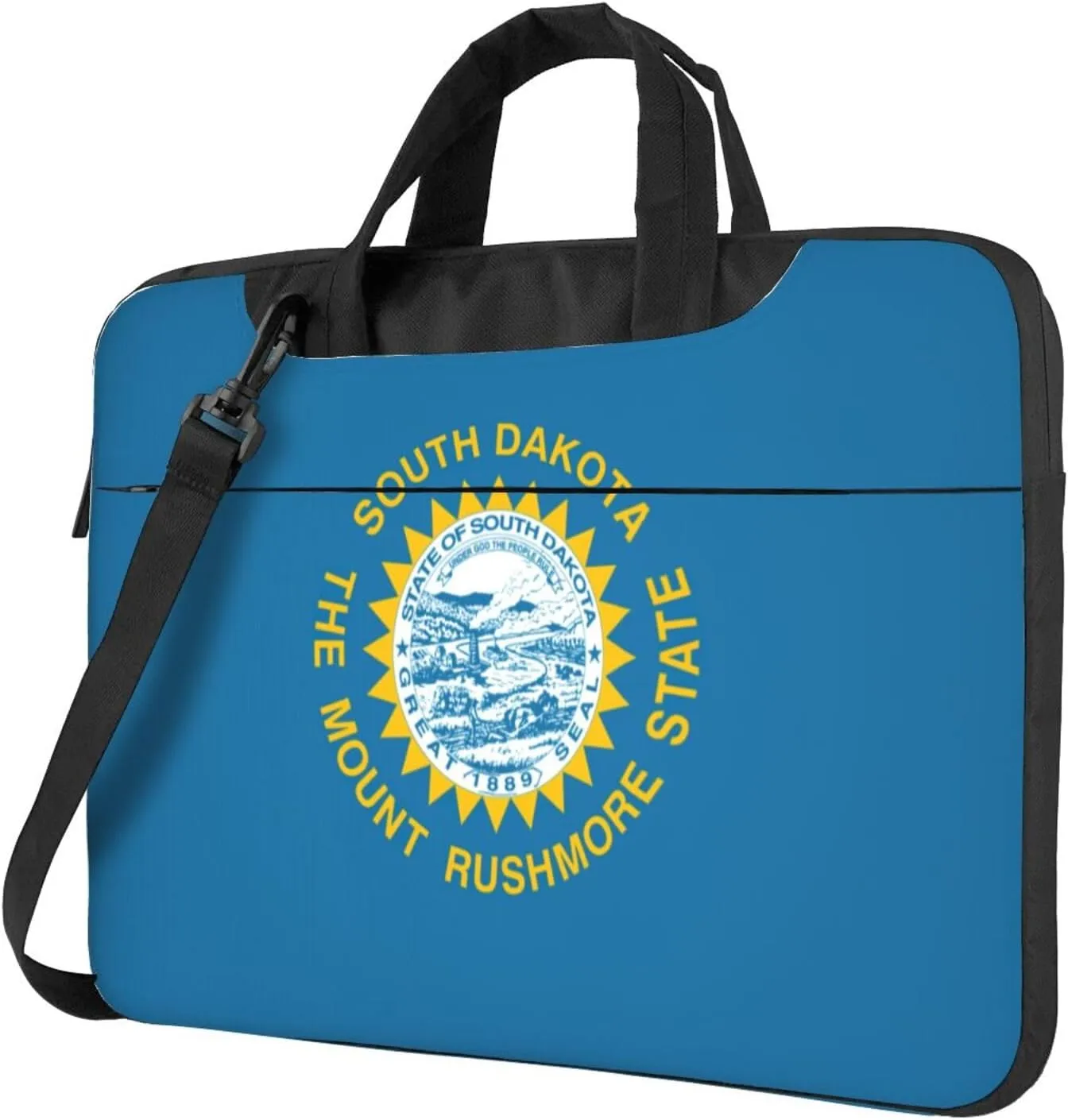 Slim Laptop Shoulder Bag Briefcase Notebook Handbag Computer Carrying Case South Dakota Flag Print 15.6in